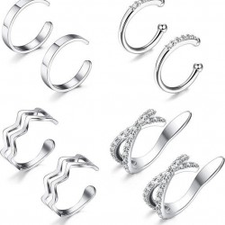 Ear Cuff Earrings For Women Non Pierced Cubic Zirconia Round Huggie Hoop Cartilage Clip On Conch Earring Cuffs